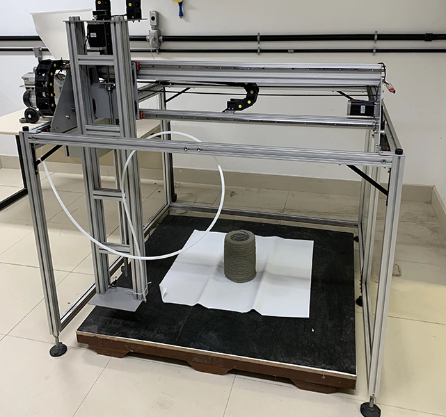 Máquina de impressão 3D com cimento